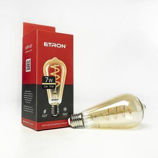 LED лампа ETRON Filament 1-EFP-167 ST64 Vintage E27 7W 2700K золото фото