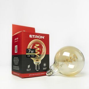 LED лампа ETRON Filament 1-EFP-166 G125 Vintage E27 7W 2700K золото фото